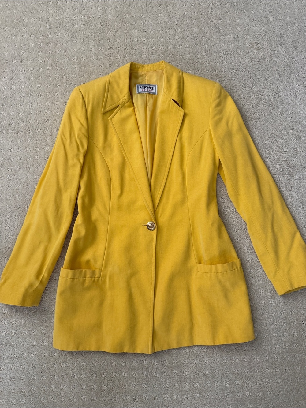 Versace Women's Yellow Single-Button Blazer